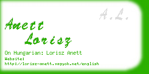 anett lorisz business card